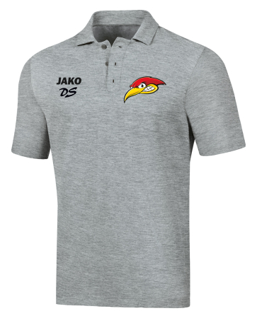 Polo | Kinder/Damen|Herren | JAKO Base | hellgrau meliert | Woodpeckers e.V. | Cheers