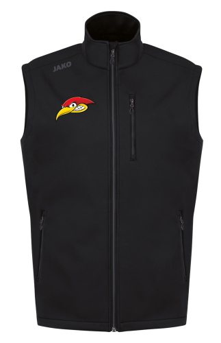Softshellweste Premium Herren/Damen | JAKO | schwarz | Woodpeckers e.V.
