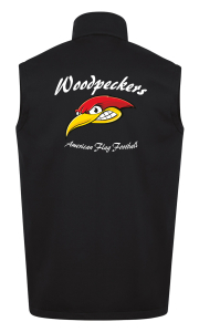 Softshellweste Premium Herren/Damen | JAKO | schwarz | Woodpeckers e.V.