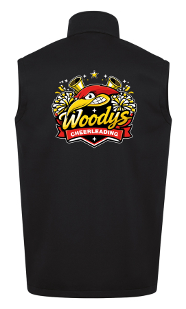Softshellweste Premium Herren/Damen | JAKO | schwarz | Woodpeckers e.V. | Cheers