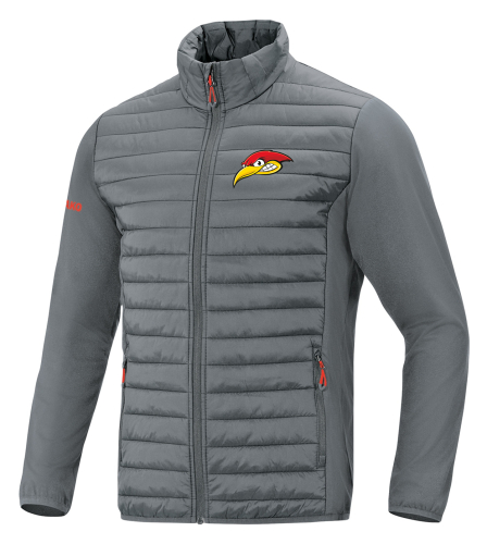 Hybridjacke | Damen/Herren | JAKO Premium | steingrau | Woodpeckers e.V. | Cheers