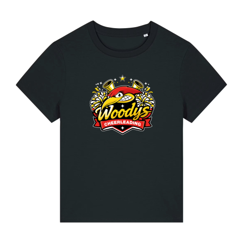 T-Shirt für Damen | Stanley Stella Muser | schwarz | Logo | Woodpeckers e.V. | Cheers