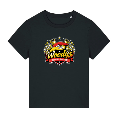 T-Shirt für Damen | Stanley Stella Muser | schwarz | Logo | Woodpeckers e.V. | Cheers