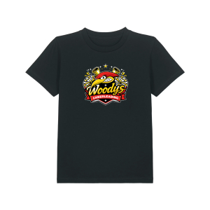 T-Shirt Kinder | Stanley Stella Creator 2.0 | schwarz | Logo | Woodpeckers e.V. | Cheers