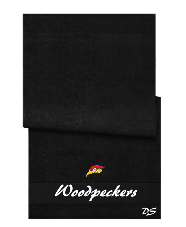 Badetuch/Strandtuch | schwarz | Woodpeckers e.V.