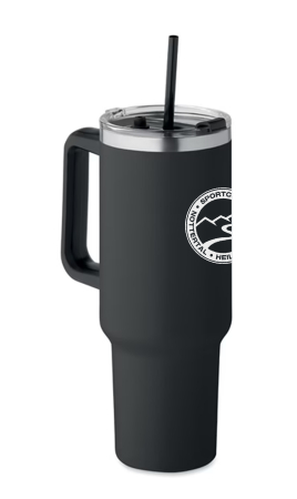 Trinkbecher mit Henkel | 1,2 L schwarz | Edelstahl | SC...