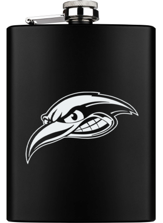 Flachmann | schwarz | Logo | Woodpeckers E.V.