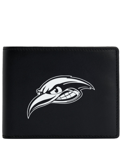Ledergeldbörse schwarz quer | Logo groß | Woodpeckers E.V.