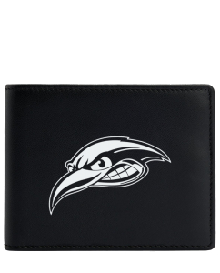 Ledergeldbörse schwarz quer | Logo groß | Woodpeckers E.V.