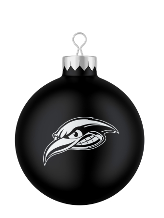Weihnachtsbaumkugel | matt schwarz | Logo | Woodpeckers E.V.
