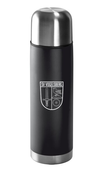 Isolierflasche | Edelstahl | matt | schwarz | 500ml | SV Vogelsberg