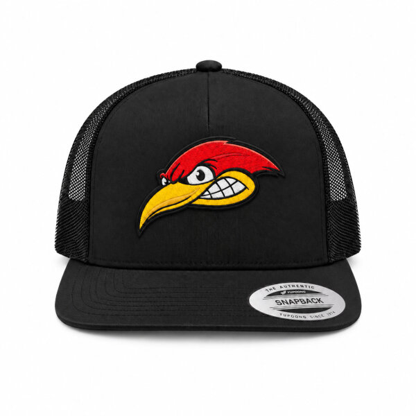 5-Panel | Retro Trucker Snapback | schwarz | Woodpeckers e.V.