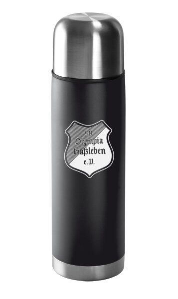 Isolierflasche | Edelstahl | matt | schwarz | 500ml | SV Olympia Haßleben