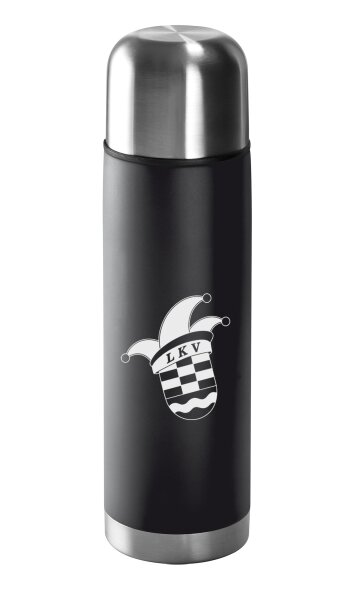 Isolierflasche | Edelstahl | matt | schwarz | 500ml | Leimbacher Karnevalverein