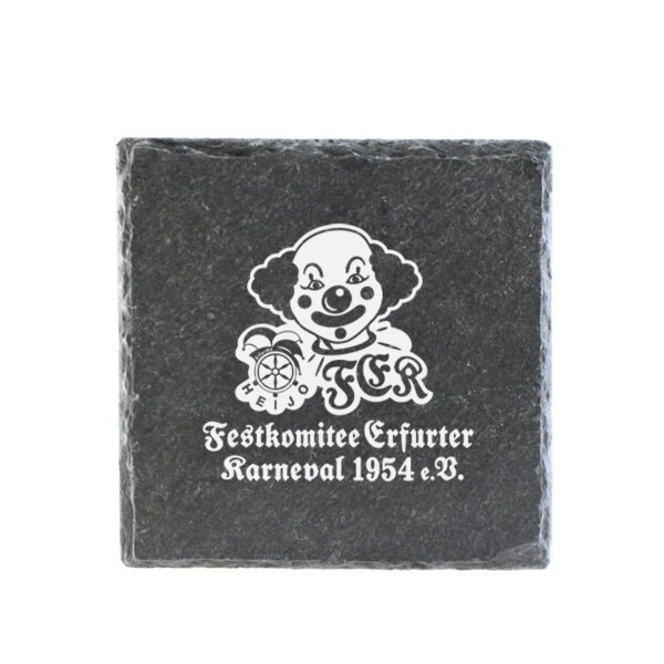 Untersetzer | Schiefer | Logo | Festkomitee Erfurter Karneval 1954 e.V.